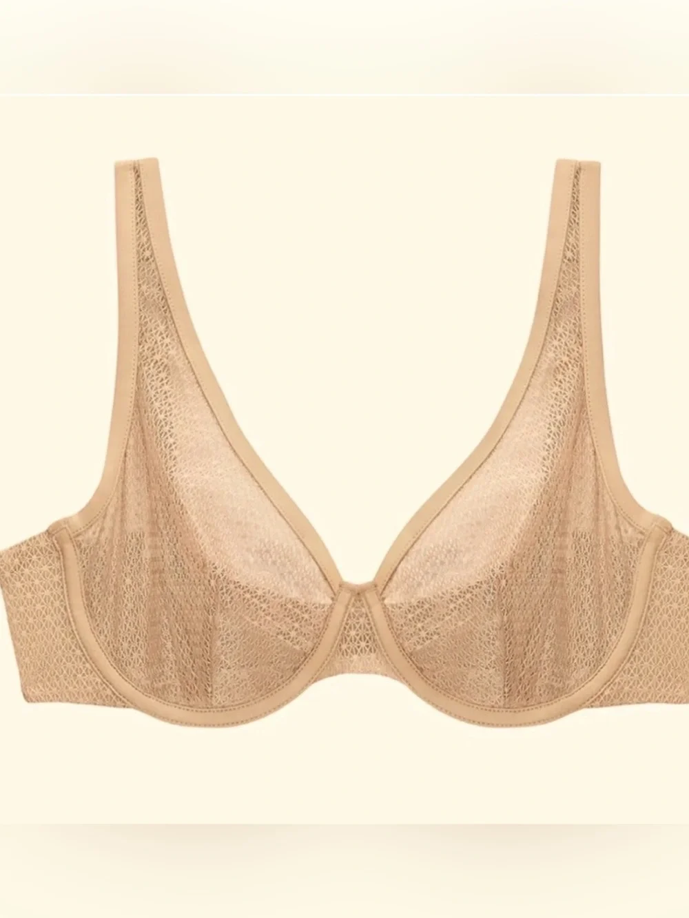 Thirdlove Unlined Modern Mesh Scoop Bra Beige Underwire 36D